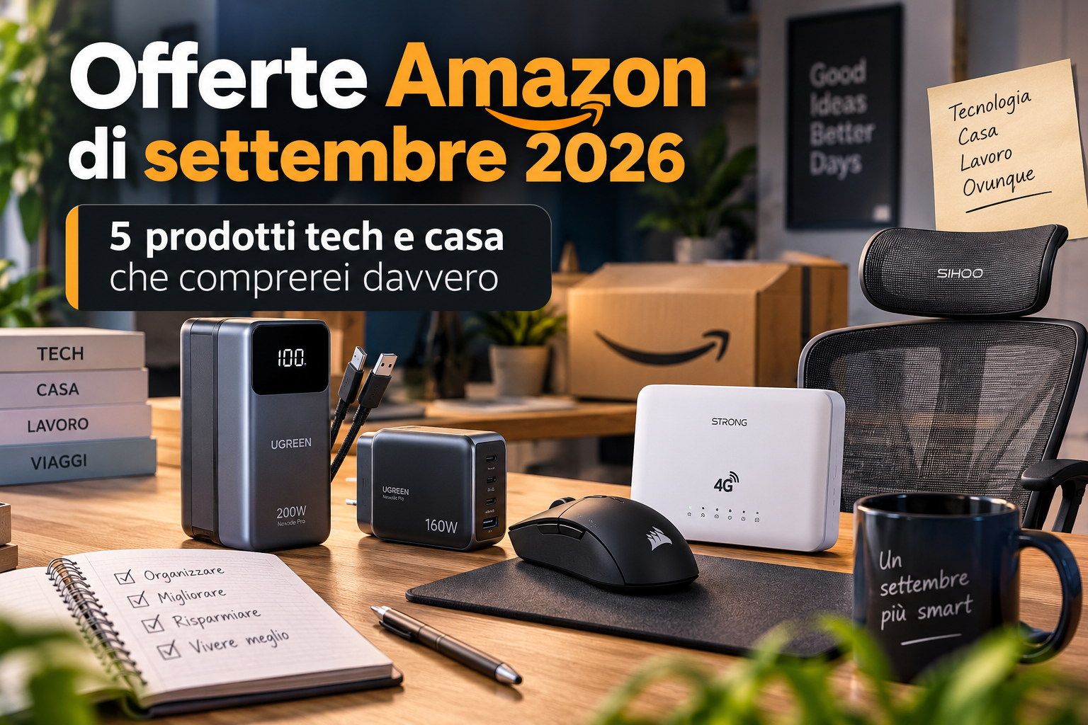 Offerte Amazon settembre 2026: prodotti tech, casa e lavoro selezionati